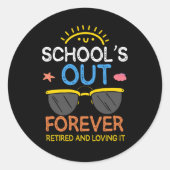 就学おもしろい先生退職学退職した校 ラウンドシール (正面)