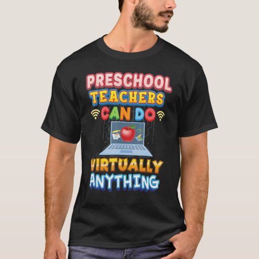 就学前の先生は事実上あらゆる事が教えできる Tシャツ (正面)