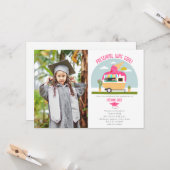 就学前の卒業写真ピンクのアイスクリーム カード (正面/裏面インサイチュ)