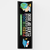 就学前の卒業式またはパーティー 横断幕 (縦)