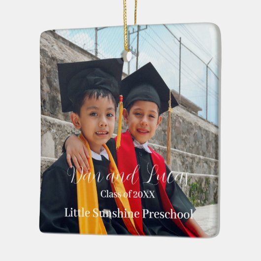 就学前の卒業記念 セラミックオーナメント (左)