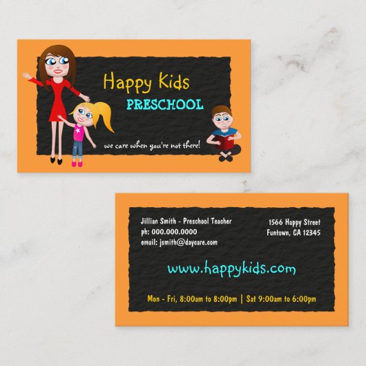 就学前の学校先生名刺 名刺 (正面/裏面)