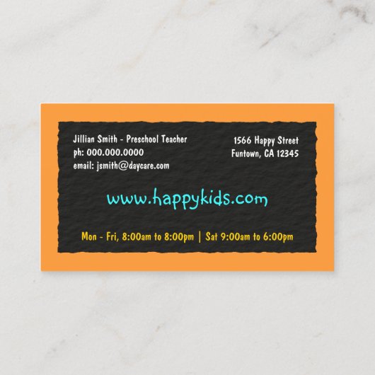 就学前の学校先生名刺 名刺 (裏面)