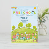 就学前の小学校の卒業式 招待状 (スタンド正面)