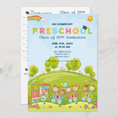 就学前の小学校の卒業式 招待状 (正面/裏面)