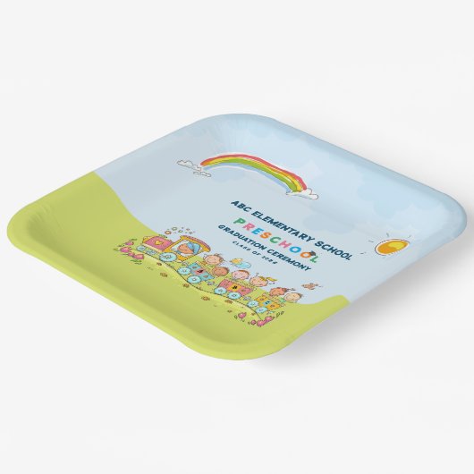 就学前の小学校卒業式 ペーパープレート (傾斜あり)