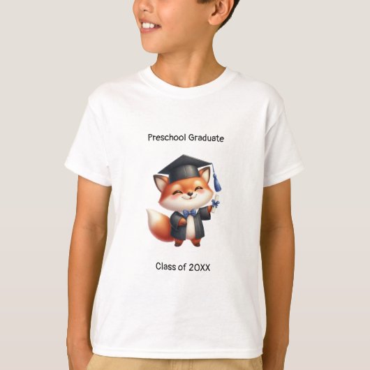 就学前の少年の大学院かわいいキツネグラードTシャツ Tシャツ (正面)