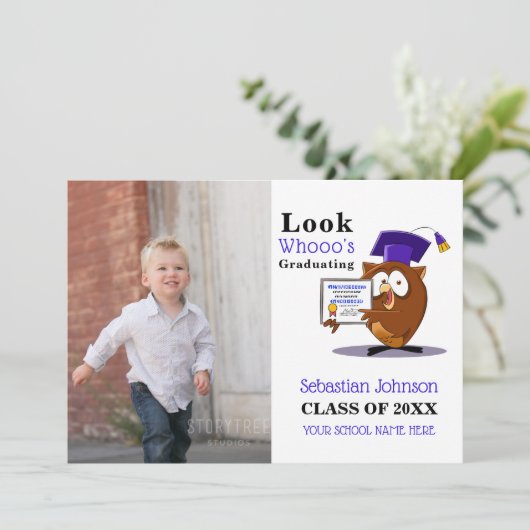 就学前の幼稚園の写真の卒業 案内状 (スタンド正面)