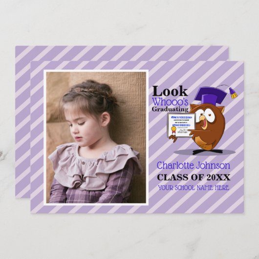 就学前の幼稚園の写真の発表 案内状 (正面/裏面)