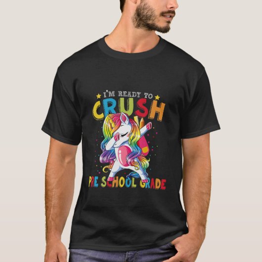 就学前の成績を押しつぶす準備ができてユニコーン Tシャツ (正面)