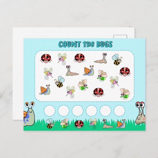 就学前の昆虫計数数学の活動 ポストカード (正面/裏面)