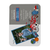 就学前フォトボーイ卒業パーティー招待状 マグネット (縦)