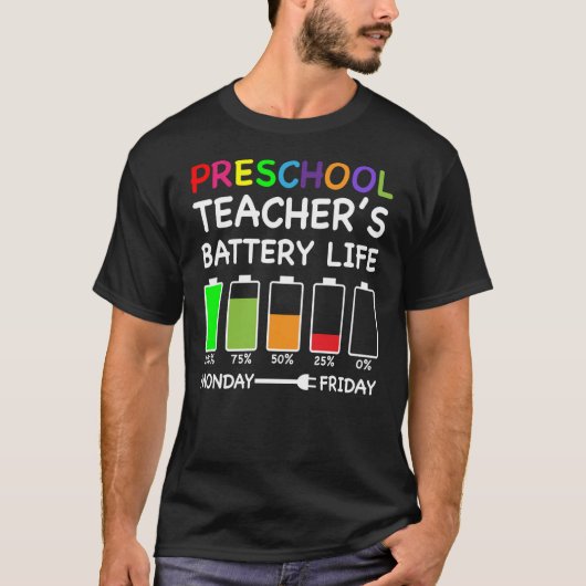 就学前先生のバッテリ寿命K前先生 Tシャツ (正面)