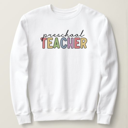 就学前先生パーソナライズされたギフト スウェットシャツ (デザイン正面)