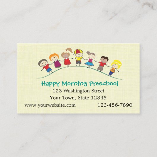 就学前幸せな子供 名刺 (正面)