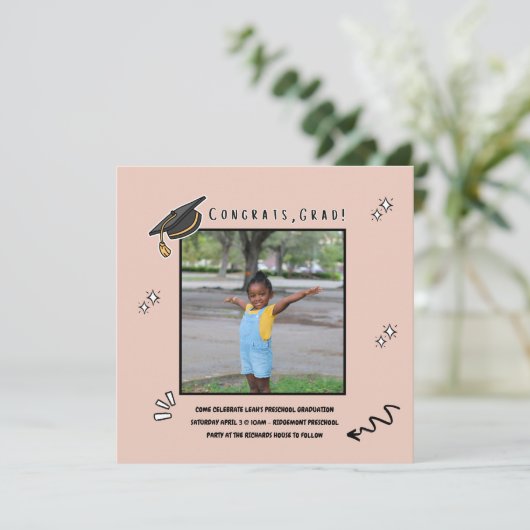 就学前幼稚園卒園会招待状 招待状 (スタンド正面)