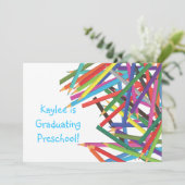 就学前幼稚園卒業色鉛筆 招待状 (スタンド正面)