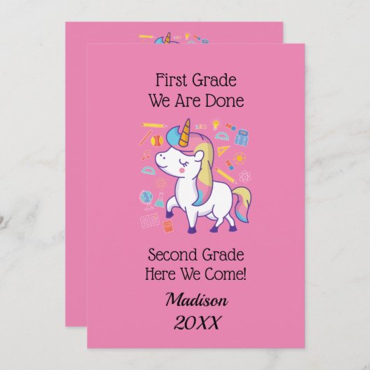 就学前幼稚園小学校が上がる 招待状 (正面/裏面)