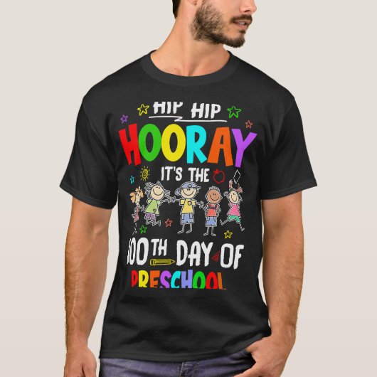 就学前100日目の幸せな先生学生 Tシャツ (正面)