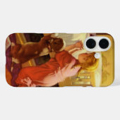 就寝前の祈り、子犬と少女、ヴィンテージ宗教 Case-Mate iPhoneケース (裏面 (横))