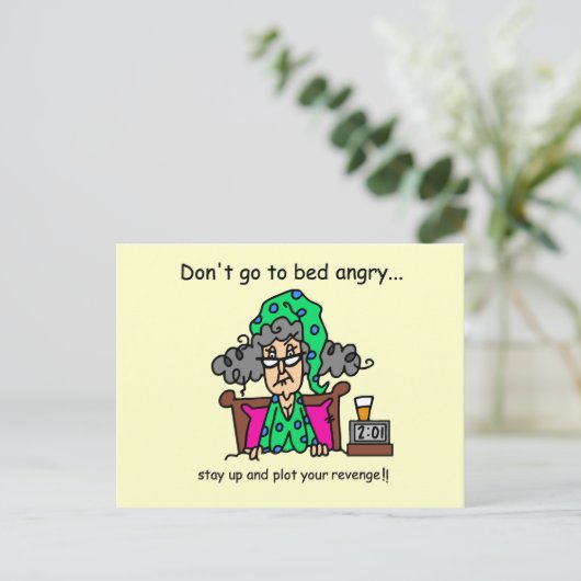 就寝時間のユーモア ポストカード (スタンド正面)