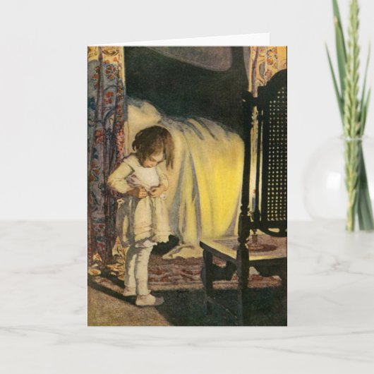 就寝時間の子供 カード (正面)