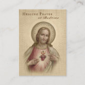 就寝時間の神聖なハートの神聖なカードの治療の祈りの言葉 名刺 (正面)