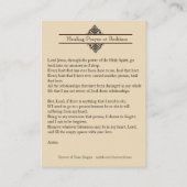 就寝時間の神聖なハートの神聖なカードの治療の祈りの言葉 名刺 (裏面)