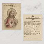 就寝時間の神聖なハートの神聖なカードの治療の祈りの言葉 名刺 (正面/裏面)