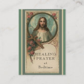 就寝時間の神聖なハートの神聖なカードの治療の祈りの言葉 名刺 (正面)