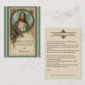 就寝時間の神聖なハートの神聖なカードの治療の祈りの言葉 名刺 (正面/裏面)