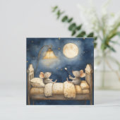 就寝時間ネズミグリーティングカード (スタンド正面)