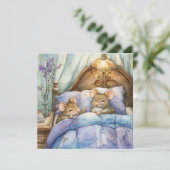 就寝時間ネズミグリーティングカード (スタンド正面)