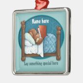 就寝時間物語のくまおよびバニー メタルオーナメント (左)