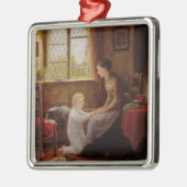 就寝時間1890年(パネルの油) メタルオーナメント (左)