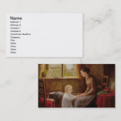 就寝時間1890年(パネルの油) 名刺 (正面/裏面)