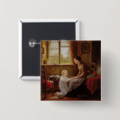 就寝時間1890年(パネルの油) 缶バッジ (正面&裏面)