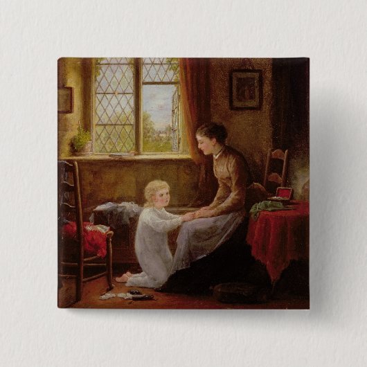 就寝時間1890年(パネルの油) 缶バッジ (正面)