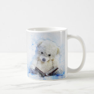 就寝時間-かわいいテディー・ベアのデザインの本 コーヒーマグカップ