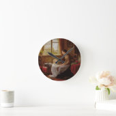 就寝時間， 1890 (パネル上の油) ラウンド壁時計 (ホーム)