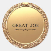 就職素晴らし生の金ゴールドカスタムメダリオンステッカー ラウンドシール (正面)