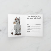 尻尾つままれたゲームの誕生日パーティー招待状 招待状 (内部)