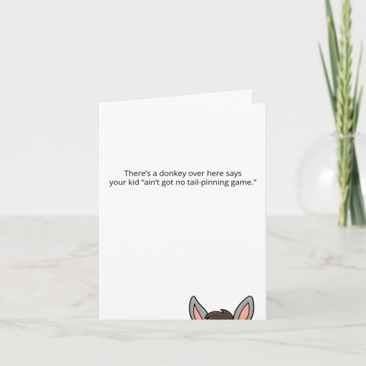 尻尾つままれたゲームの誕生日パーティー招待状 招待状 (正面)