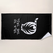 尻尾におもしろい黒ストライプのビーチタオル ビーチタオル (正面)