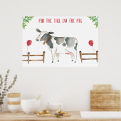 尻尾の牛の飼育動物の少年の誕生日ポスター ポスター (キッチン)