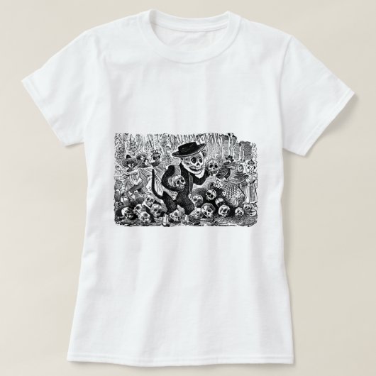 尻軽女Calavera c.早い1900'sメキシコ Tシャツ (デザイン正面)