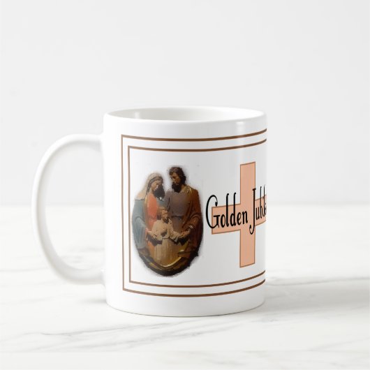 尼僧のための金記念祭のギフト コーヒーマグカップ (左)