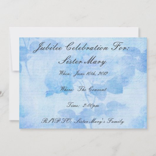 尼僧のカスタマイズ可能な記念祭の招待状 招待状 (裏面)