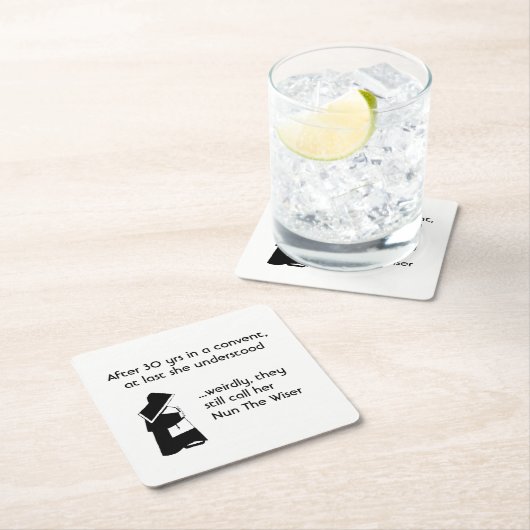 尼僧の冗談-きれいなユーモア、カトリック教のおもしろい スクエアペーパーコースター (インサイチュ)