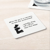 尼僧の冗談-きれいなユーモア、カトリック教のおもしろい スクエアペーパーコースター (アングル)